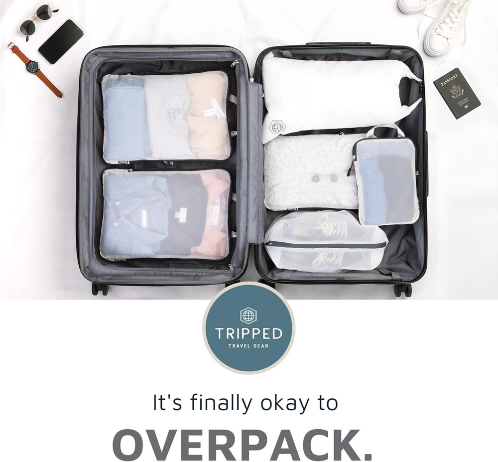 Large Packing Cube Set with See through Mesh- Compression Packing Cubes Travel O