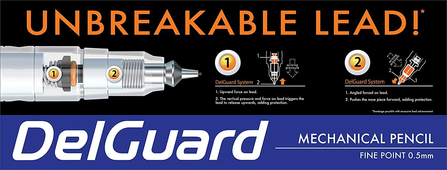 Zebra DelGuard .5mm Mechanical Pencil "Unbreakable!"