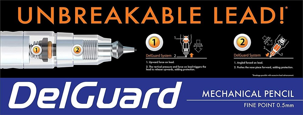 Zebra DelGuard .7mm Mechanical Pencil (Blue) "Unbreakable!"