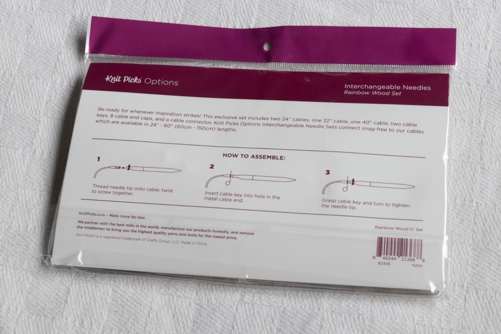 Options Wood Interchangeable Knitting Needle Set - US 4-11 (Rainbow)