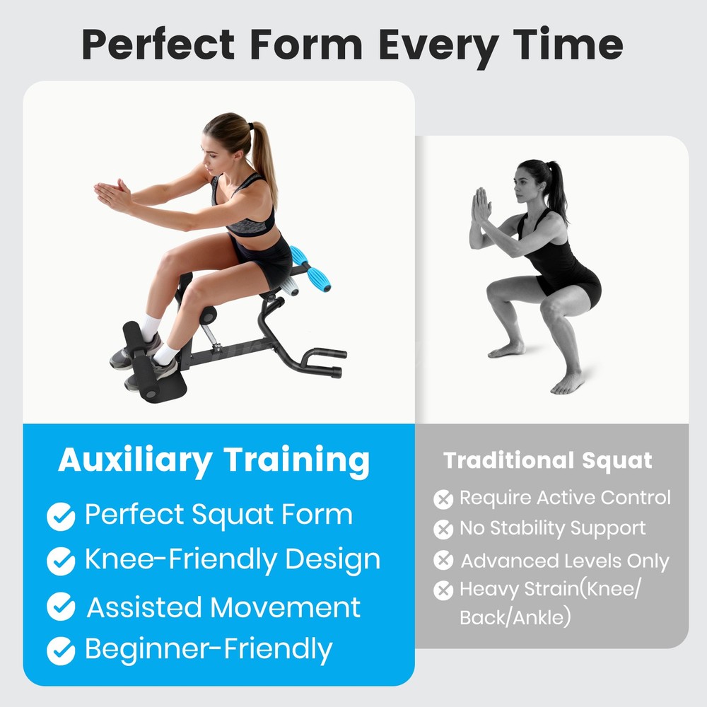 Deep Squat Training Machine Adjustable Resistance Foam Rollers Compact Workout