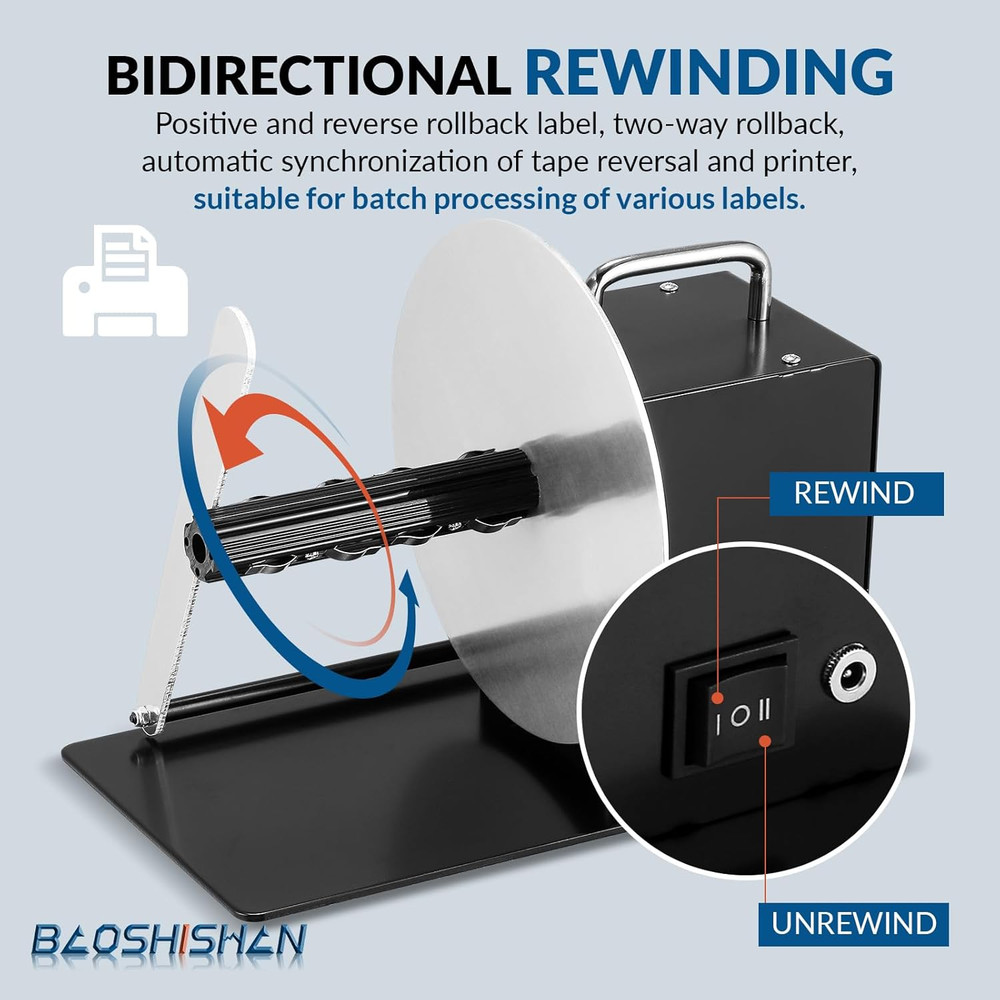 Automatic Label Rewinder Machine Label Width 5.5Inch/140Mm Core Holder 1/1.5/3In