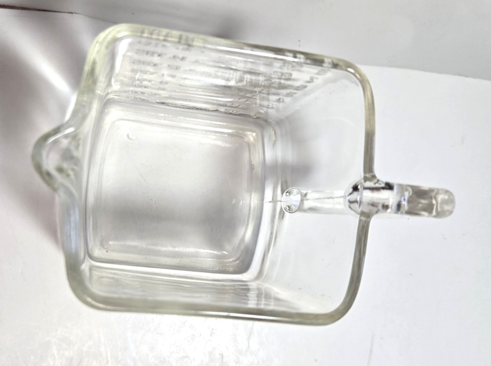 Vtg Hazel-Atlas 1920s Kellogg's Promo Rectangular Depression Glass Measuring Cup