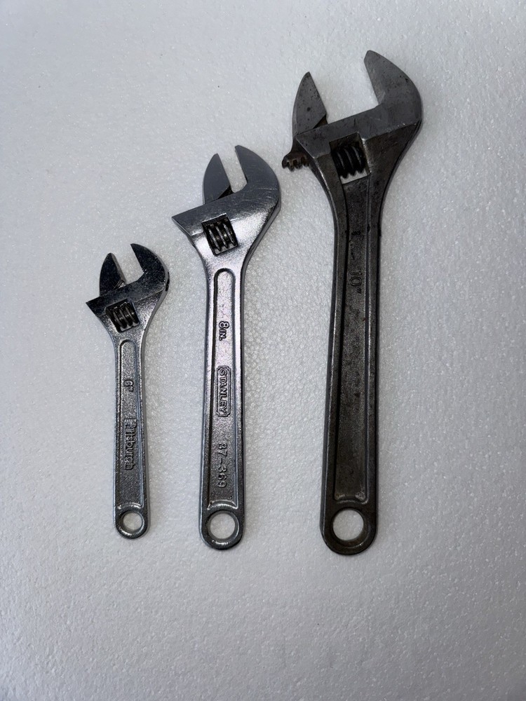 Adjustable Wrench Set 6” 8” 10” — Hand Tools Lot (3 pcs)