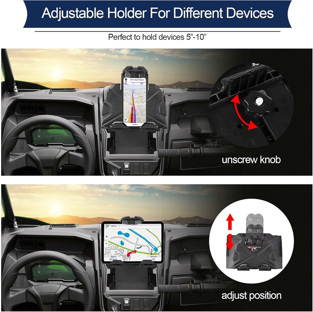 Adjustable Electronic Device Tablet Phone Holder for KRX 1000, UTV GPS Tablet Mo