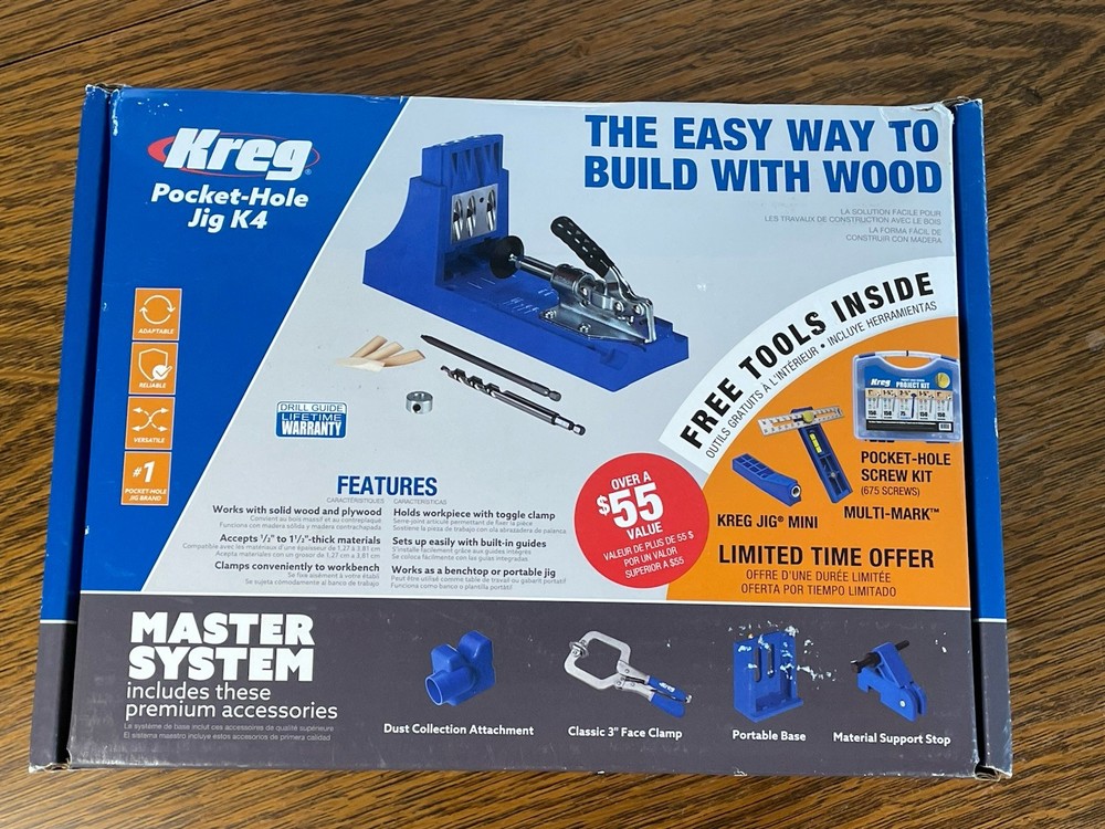 Kreg K4MS Jig Master System BONUS FREE TOOLS Mini Jig, Screw Kit, MULTI-MARK