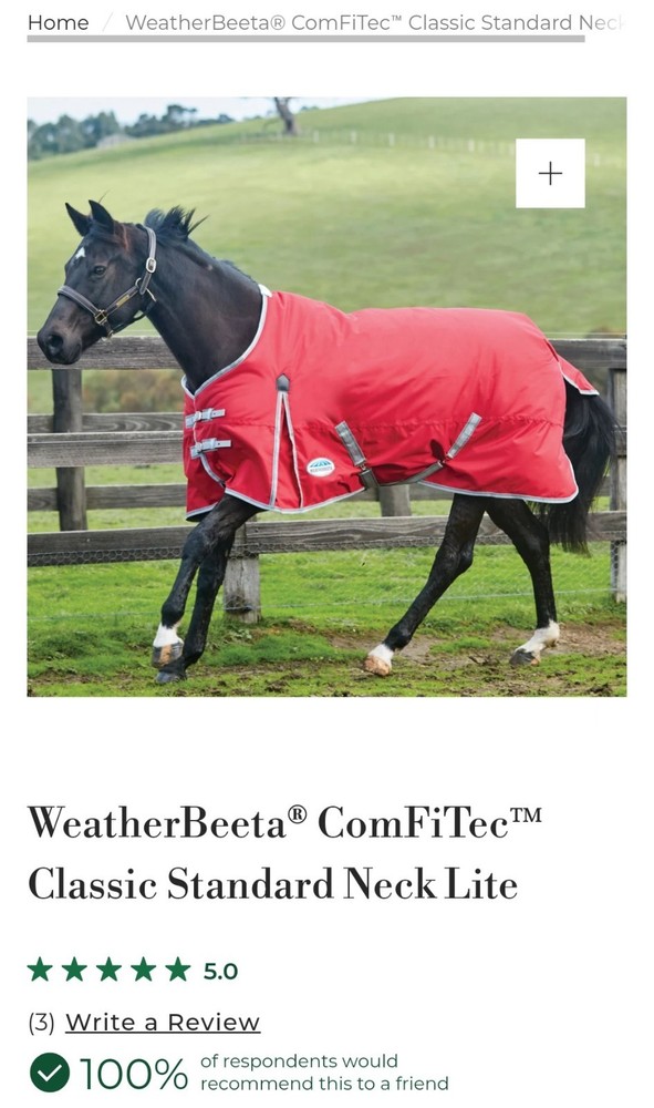 Weatherbeeta ComFiTec Classic Standard Neck Lite