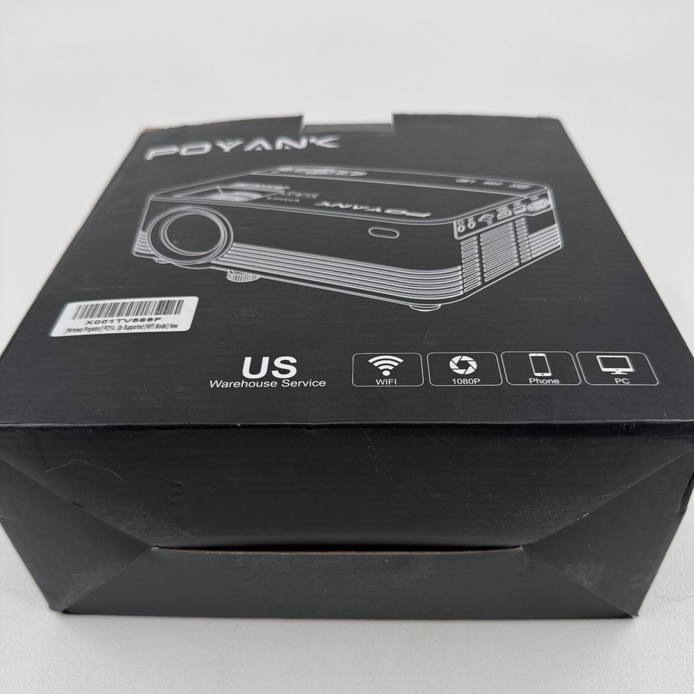 Poyank Model TP-01 White Wireless Mini Projector with Remote - NEW OPEN BOX