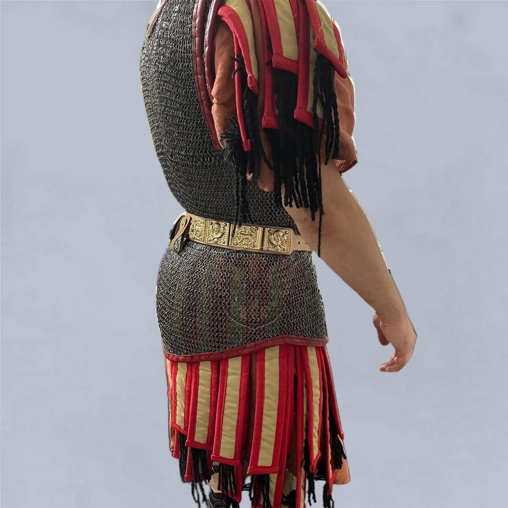 Chainmail Lorica Officer Hamata, 6MM Flat Ring Riveted with Solid Ring For Reena