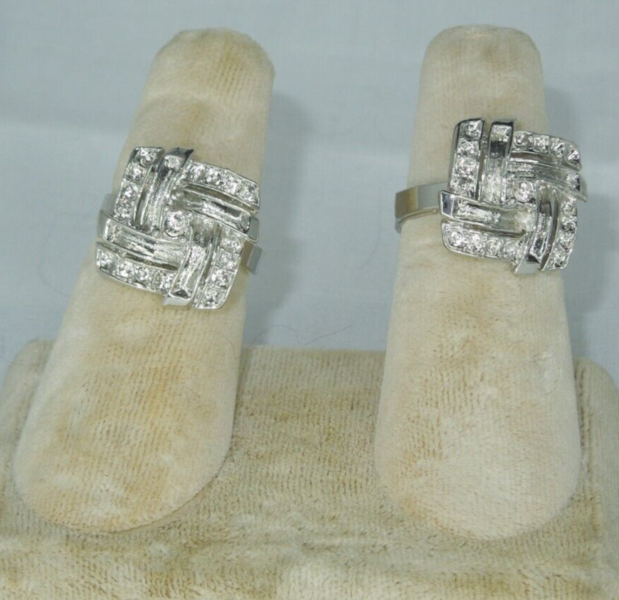 2 Ring Blanks Settings Cabochon Adjustable silver Plated Brass NEW 84U