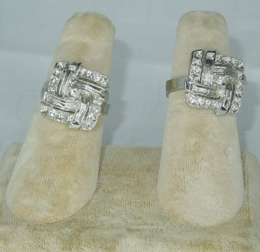 2 Ring Blanks Settings Cabochon Adjustable silver Plated Brass NEW 84V
