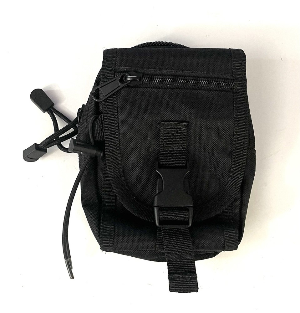 Black Tactical Gear Gadget Zip Canvas Pouch Bag