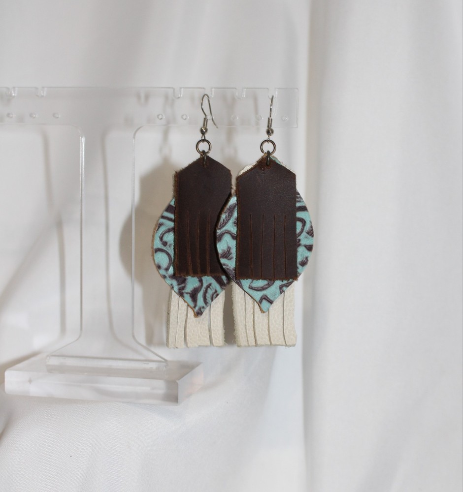 Nwt Handmade Leather Suede Dangle Earrings