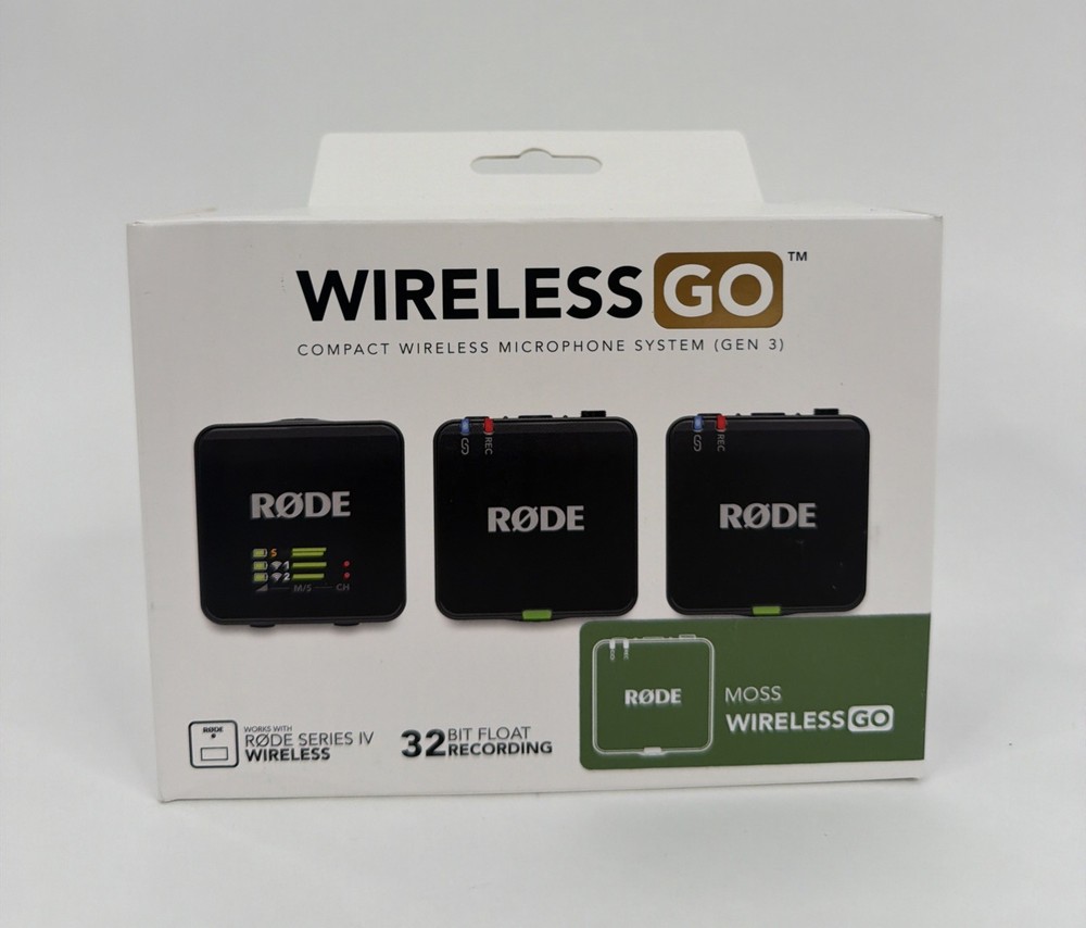 RØDE Wireless GO 3 Moss Microphone System, 32 Bit Float, USB-C, Gain Assist