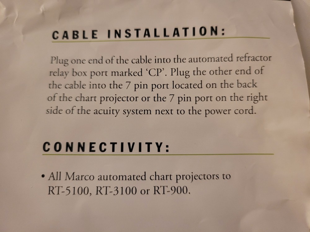 MARCO RT-6100 50FT CHART PROJECTOR COMMUNICATION CABLE "ROHS COMPLIANT" 24AWG