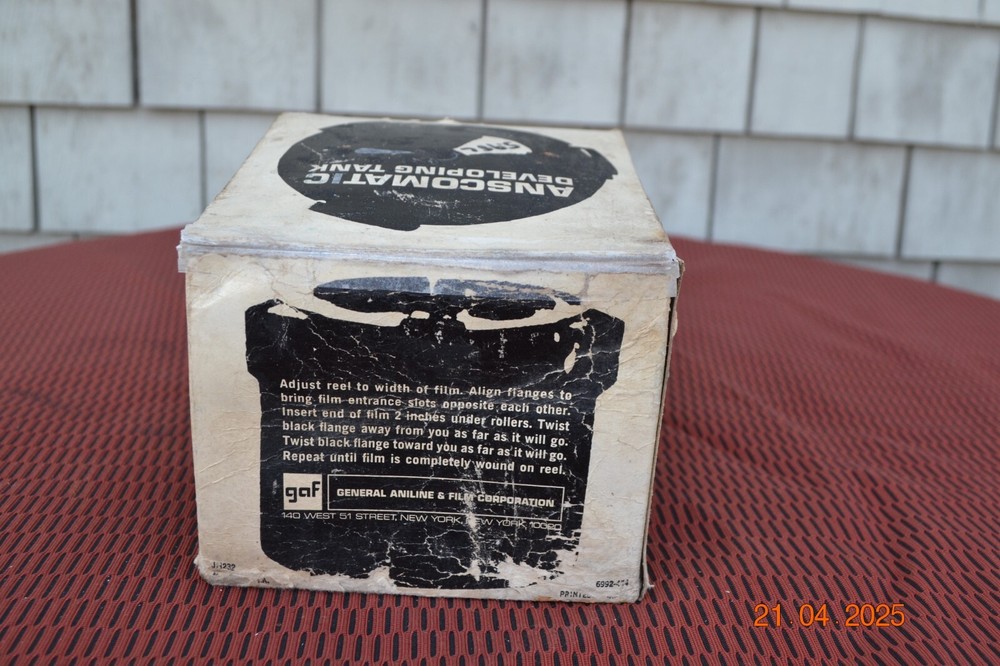 VTG GAF Anscomatic Adjust Film Developing Tank Thermometer Instructions Box