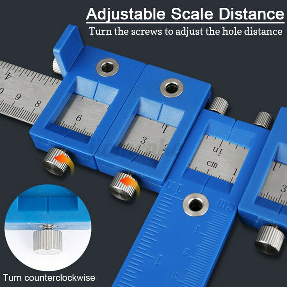 Cabinet Hardware Jig Adjustable Punch Locator Handle Template Tools Drill Guide
