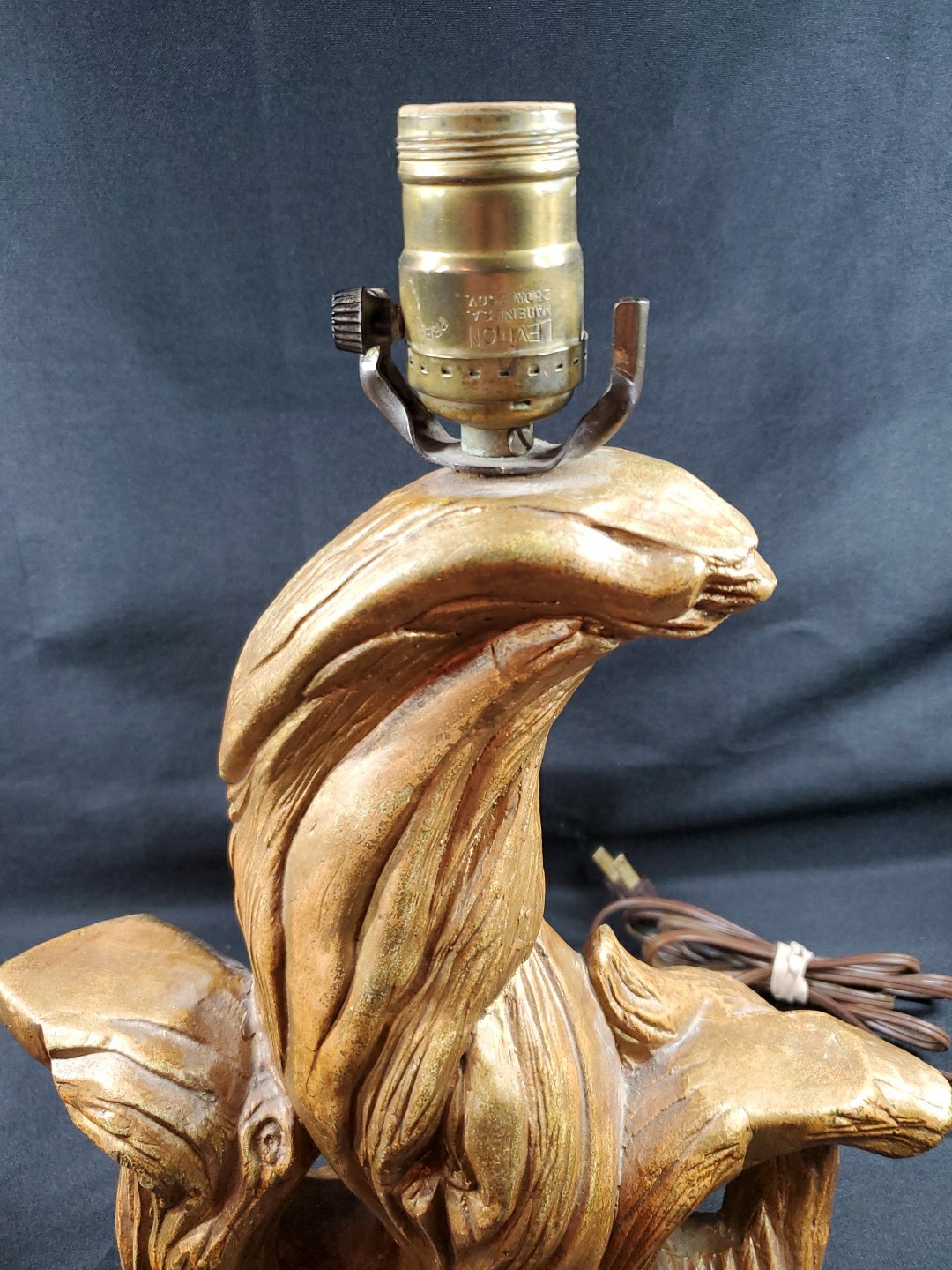 MCM 14" Lamp Base Mid Century Modern Plaster Drift Wood 3D Table Sculpture VTG *