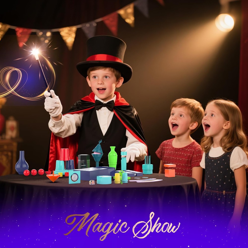 Nicella Magic Kit - 208+Magic Tricks for Kids Age 6-8, 28PCS, Multicolored