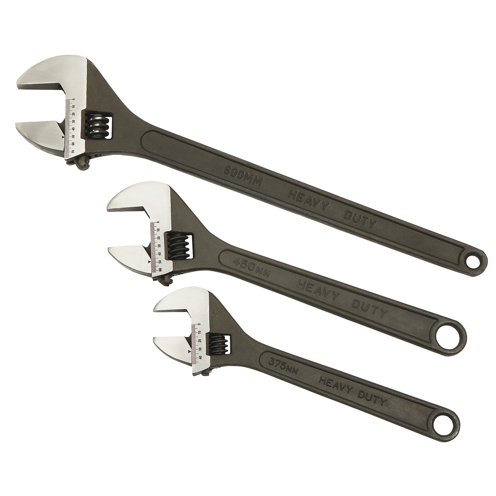 Klutch Jumbo Adjustable Wrench Set, 3-Pc.
