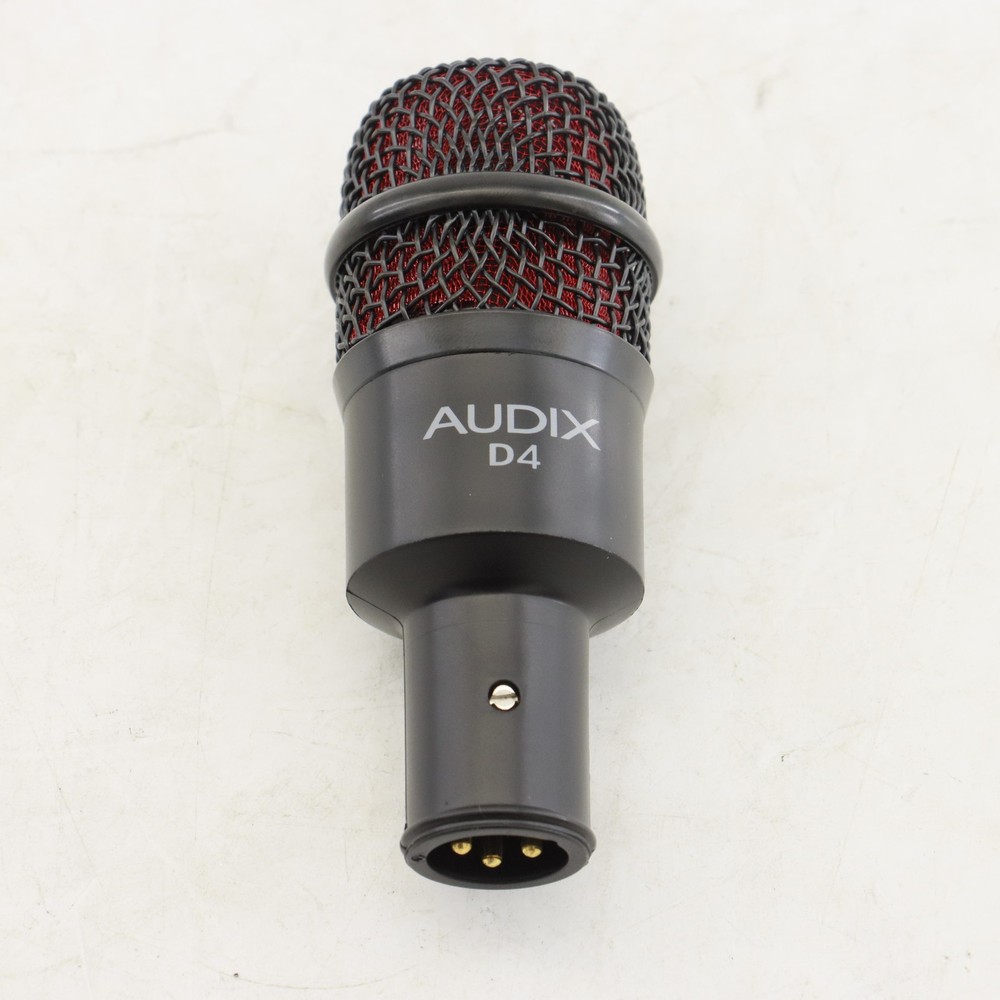 NEW 1 Pack Audix D4 Hypercardioid Dynamic Instrument Microphone Bundle US