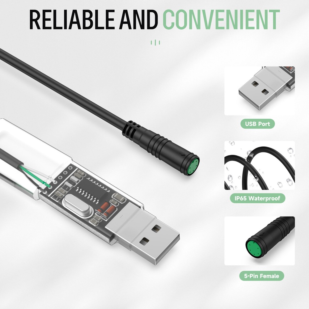 BAFANG USB Programming Cable Wiring for UART Mid Drive Motor BBS01B BBS02B BBSHD