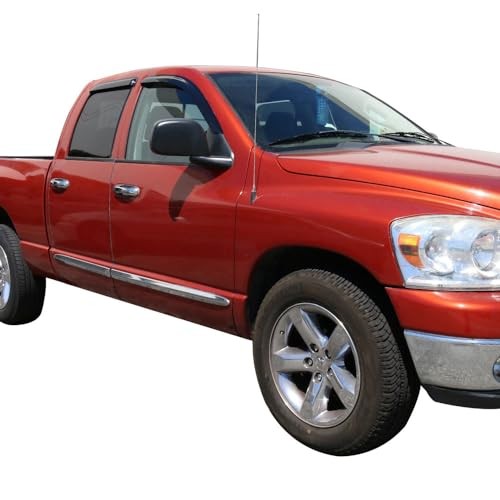 Tape On External Window Visor, Compatible with 2002-2009 Dodge Ram Quad Cab,