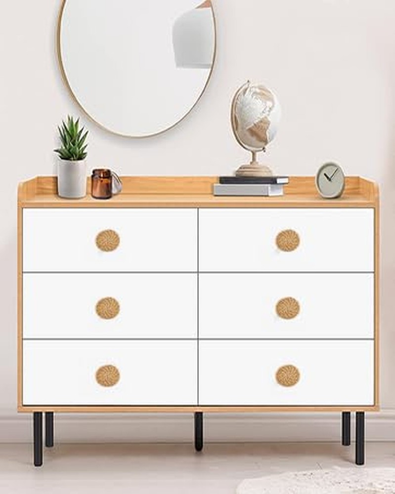 Dresser knobs 20 Pack Wood Knobs Round Cabinet Knobs 1.37"(35mm) Natural Beec...