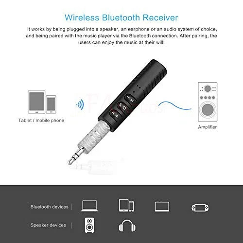 Wireless 3.5mm Car Bluetooth Mini Receptor Receiver Audio Speaker Adapter AUX