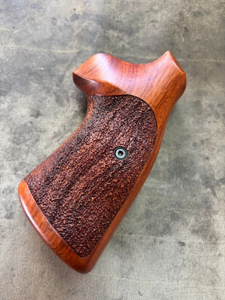 New wood Target Grip For S&W N Frame Square Butt Rough Texture Closed Back