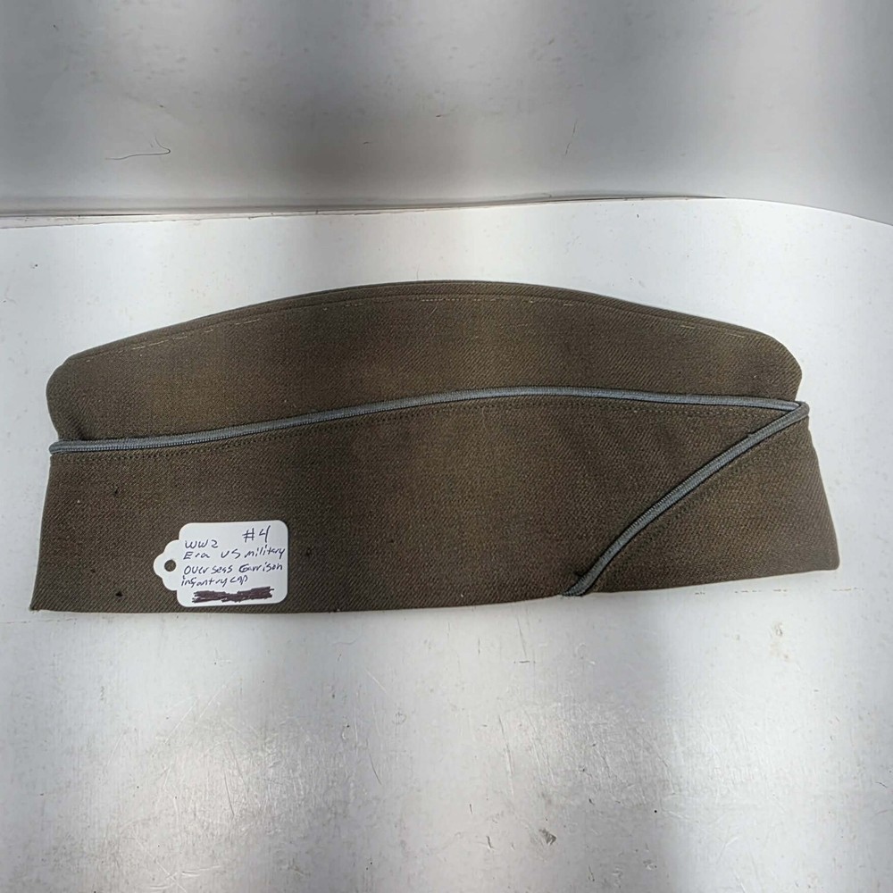 ORIGINAL WWII US ARMY INFANTRY OVERSEAS GARRISON HAT CAP - SIZE LARGE