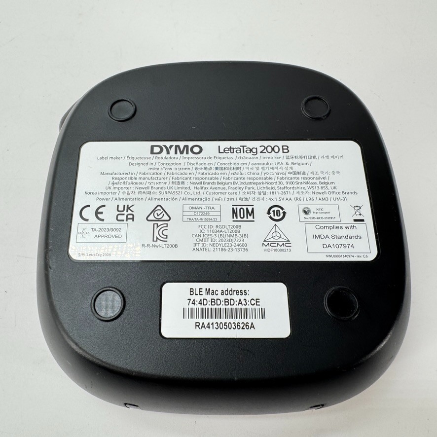 Dymo Bluetooth Compact Wireless Label Maker Model LetraTag 200B Tested WORKS