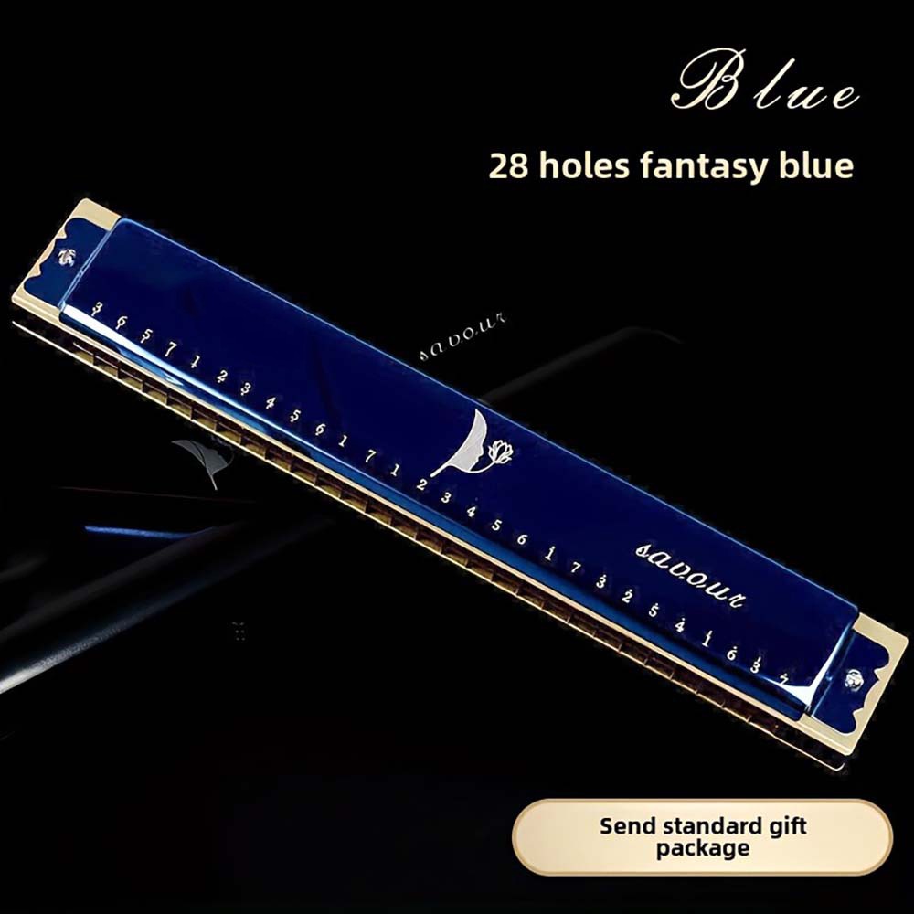 Sturdy Lightweight User-Friendly 28-Hole C-Tuned Chromatic Performance Harmonica