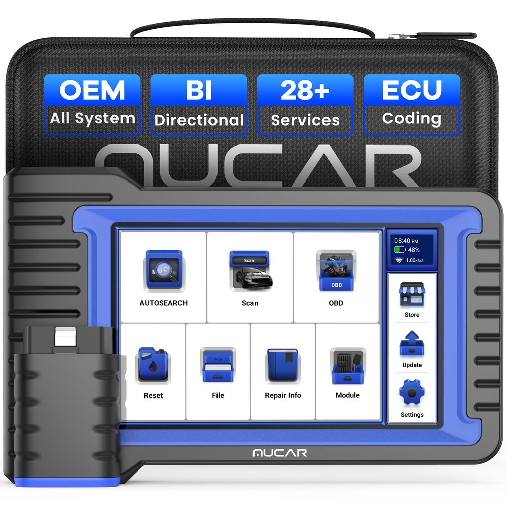 MUCAR VO7 Car Diagnostic Tool OBD2 Bidirectional Scanner ECU Coding 28 Resets