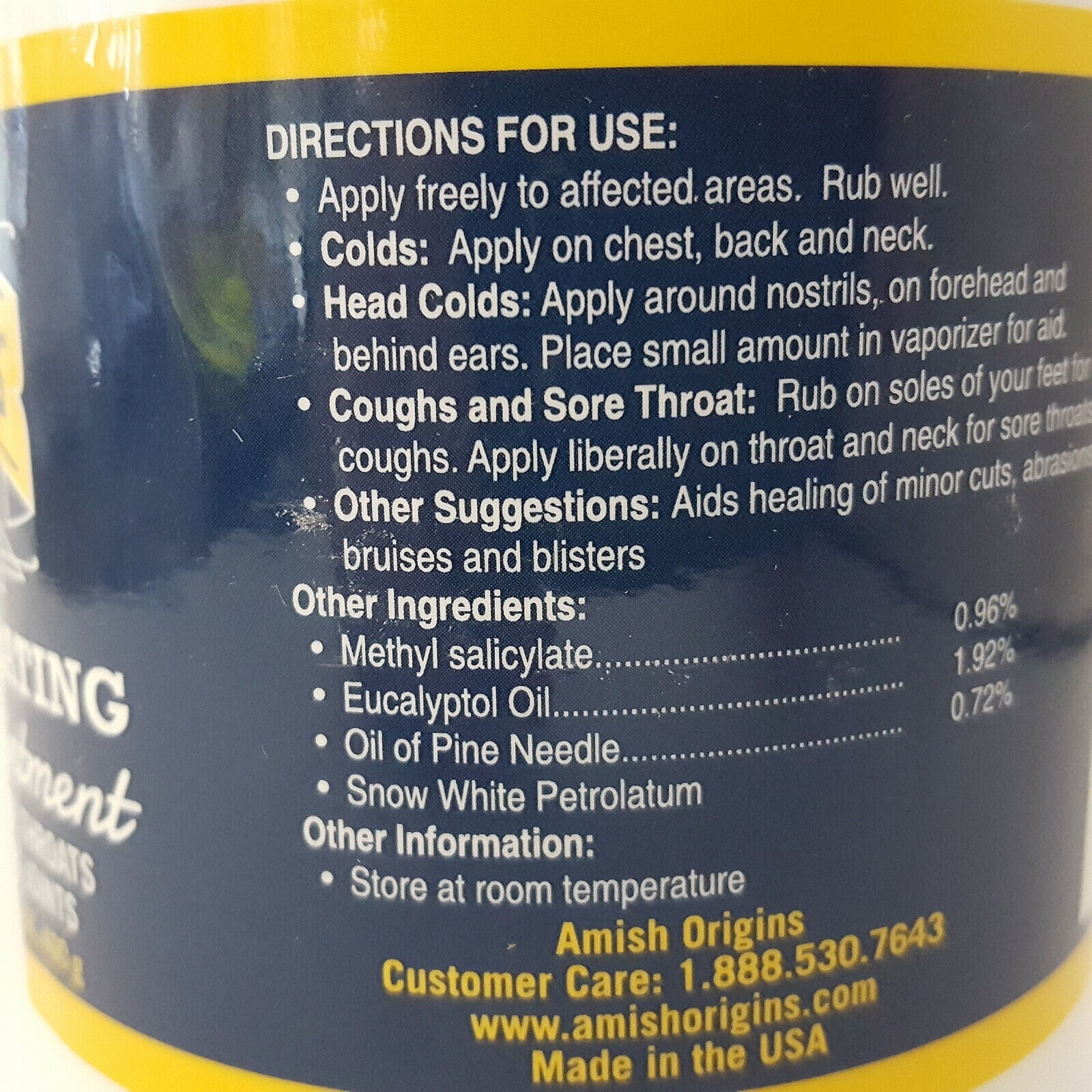 Amish Origins Deep Penetrating Pain Relief Ointment Restless Legs Arthritis 14oz