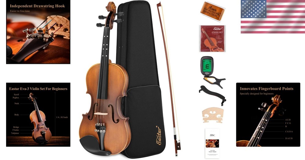 1/4 Violin Set for Beginners with Hard Case & Accessories
