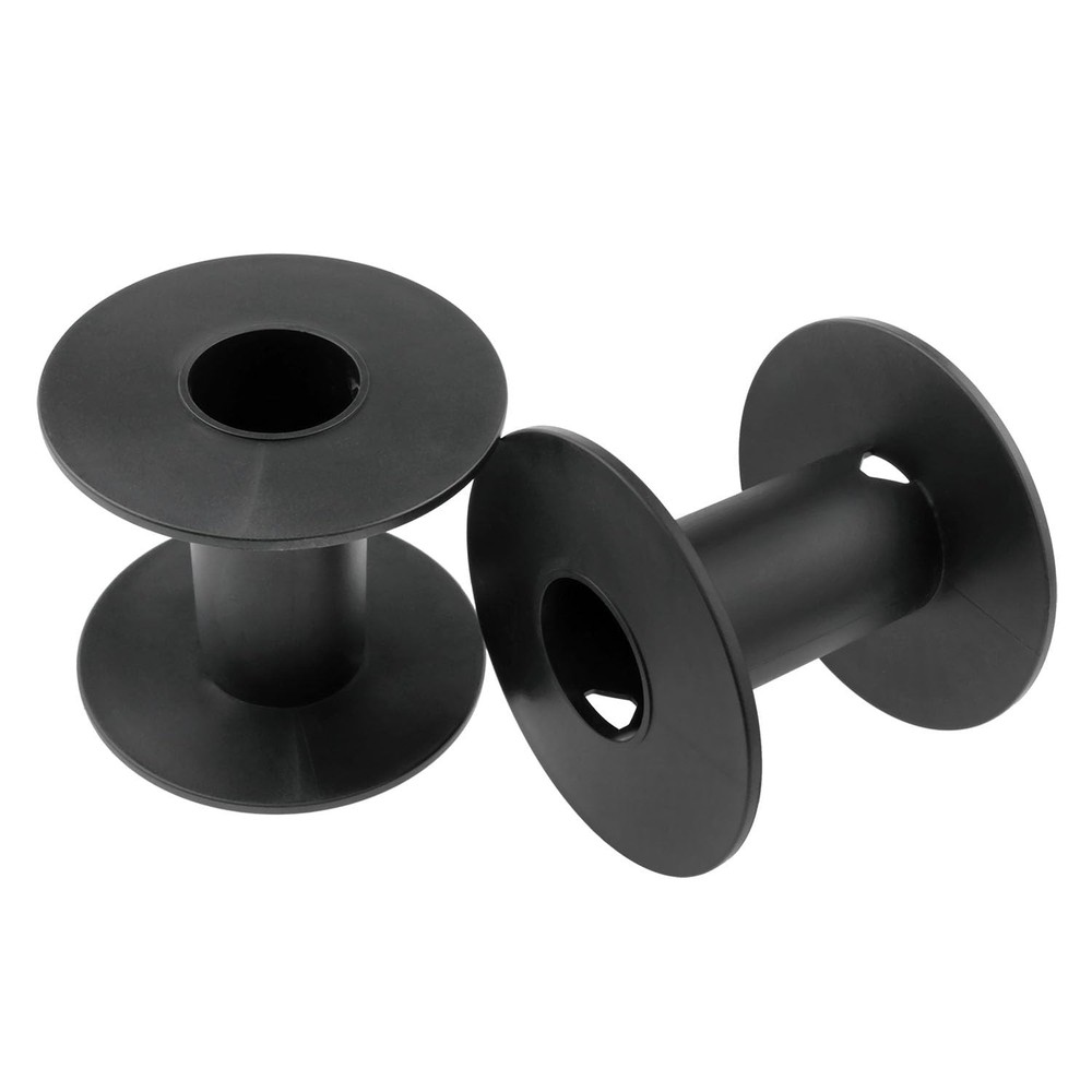 8 PCS 71mm 2.8-inch Black Plastic Empty Spools for Ribbon Thread Cord Wire
