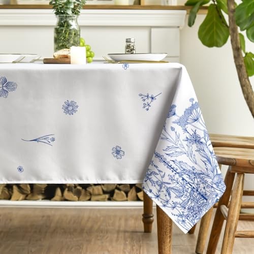 Spring Summer Tablecloth 52×70 Inch Rectangular, 52" x 70" (Rectangular) Blue