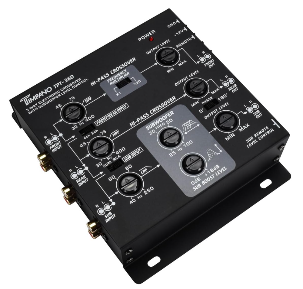 2/3-Way 6-Channel Electronic Crossover Subwoofer Equalizer for Car Audio System
