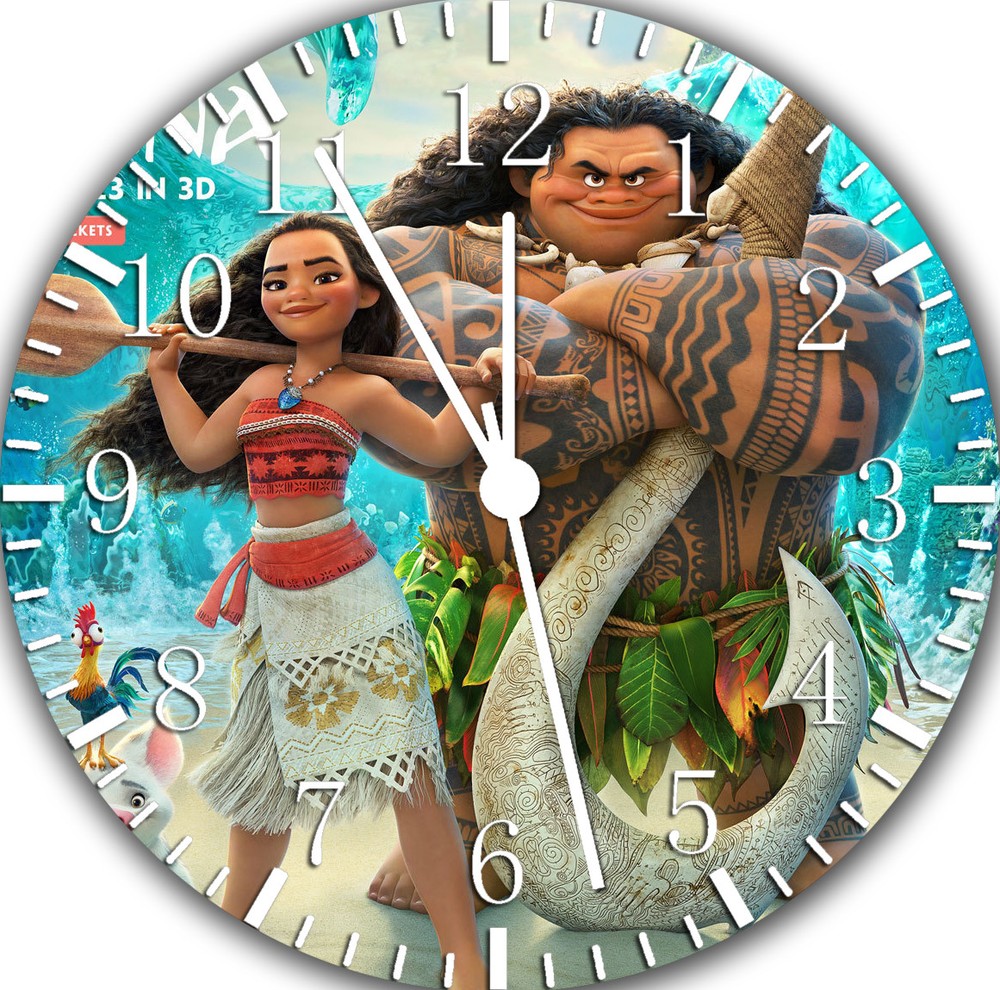 Disney Moana Frameless Borderless Wall Clock Nice For Gifts or Decor E338
