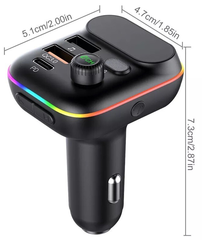 Bluetooth5.0 Car Adapter FM Transmitter USB AUX Radio Handsfree MP3 Music Player