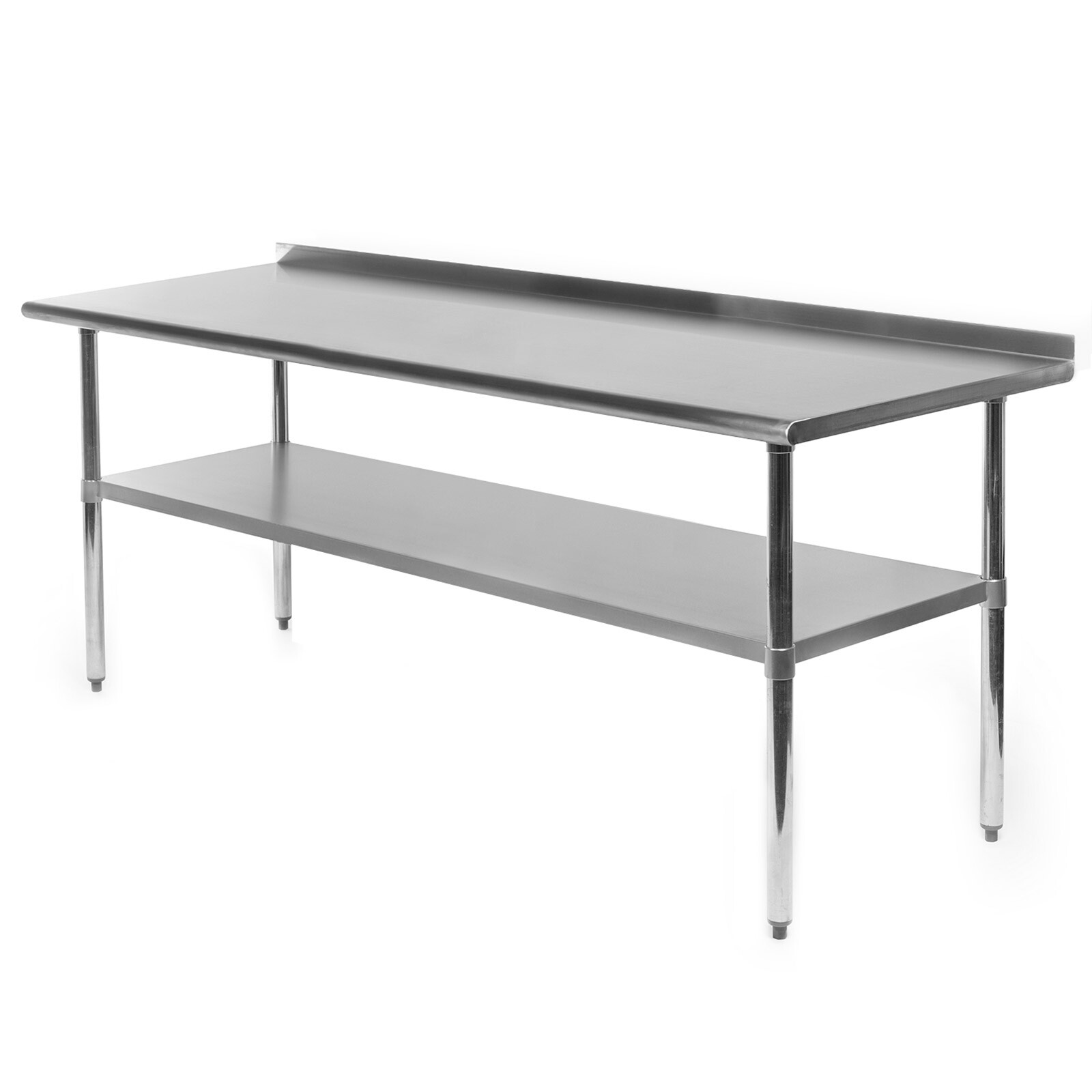 72" x 24" Stainless Steel NSF Commercial Kitchen Prep Work Table w/ Backsplash