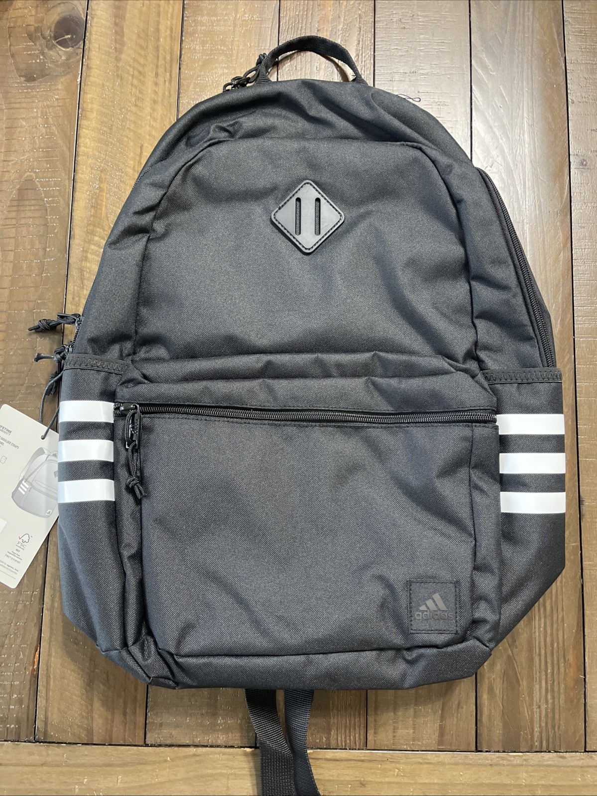 adidas Classic 3-Stripe Backpack 5.0, Black/White, One Size, Black/White