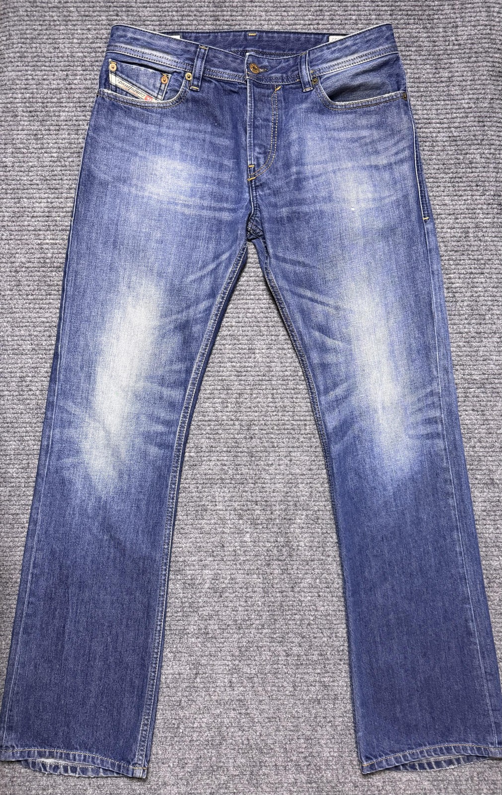 Diesel Jeans Mens 33x33 New-Fanker Button Fly Medium Wash Bootcut Blue Denim