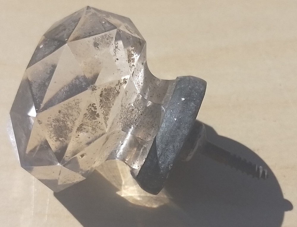 Vintage Old Antique Glass Stopper Screw Thread Handle