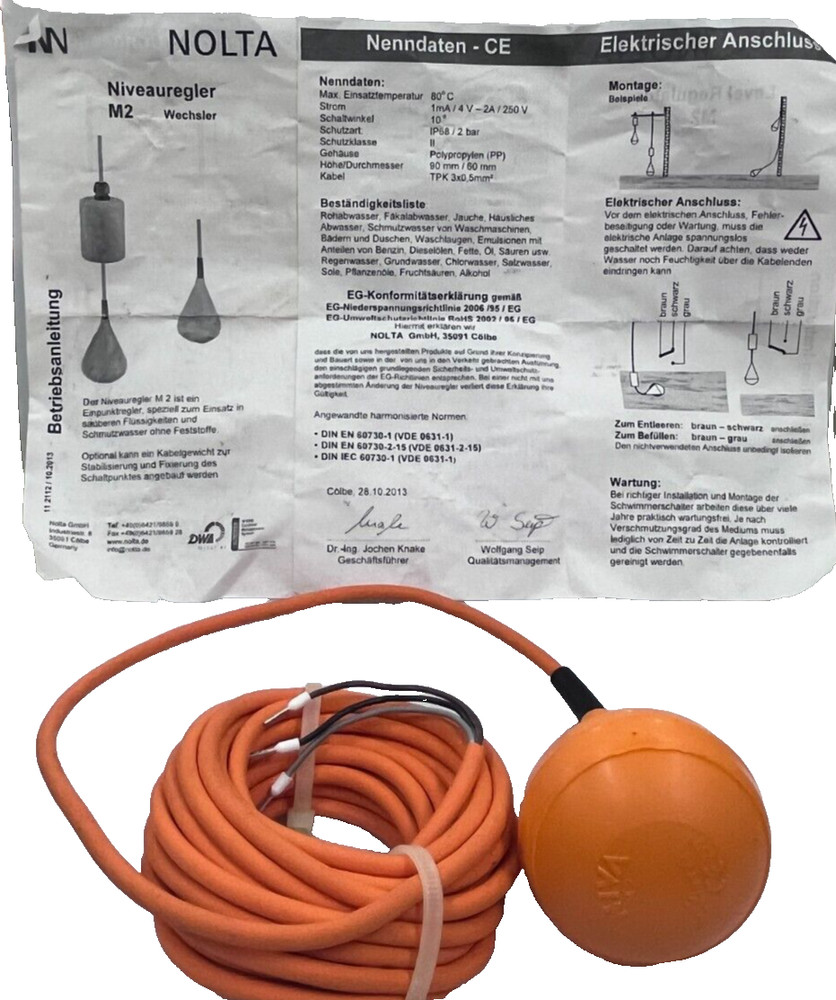 NOLTA M2  Float Liquid Level Switch