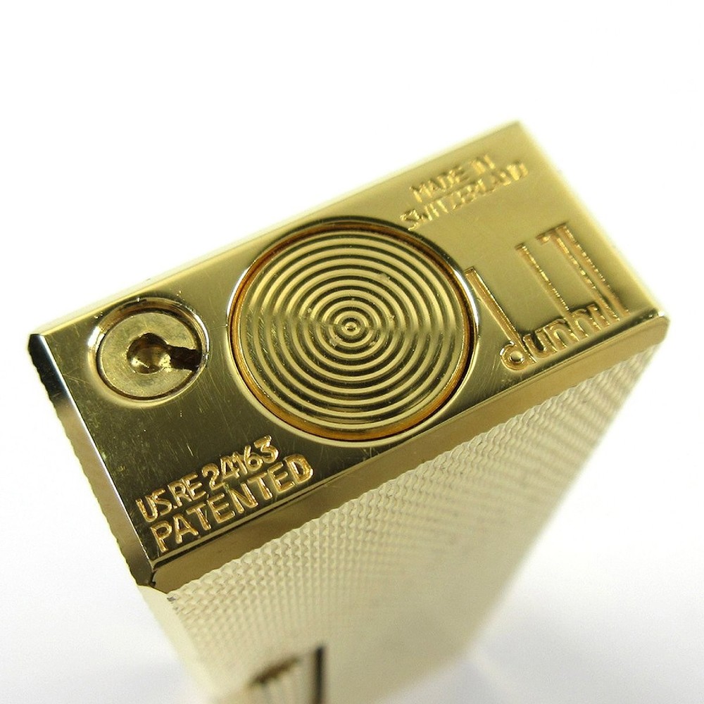 Dunhill RL1201 Vintage Wave Pattern Gold Plated Lighter Box G