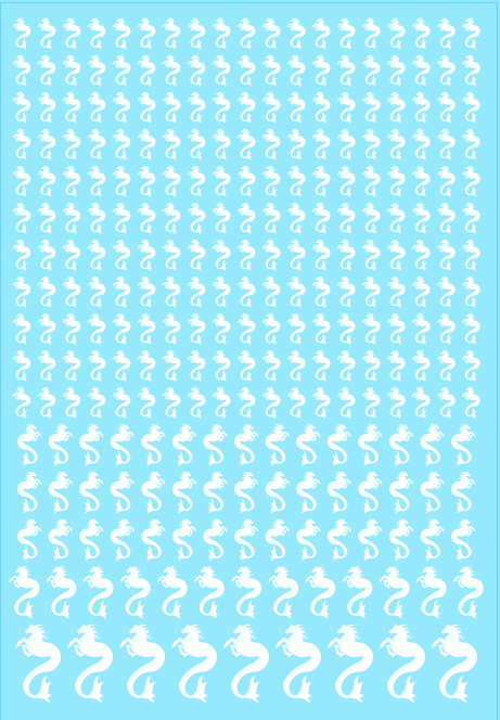 A6 -  Byzantium Seahorses Transfer Sheet