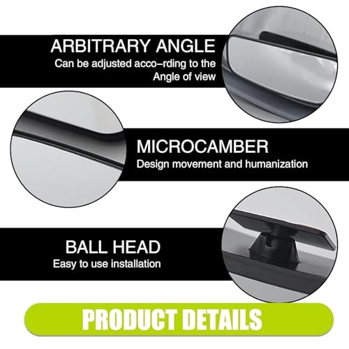 2PCS Blind Spot Mirrors, Rectangular Shaped HD Glass Convex Rear View Square
