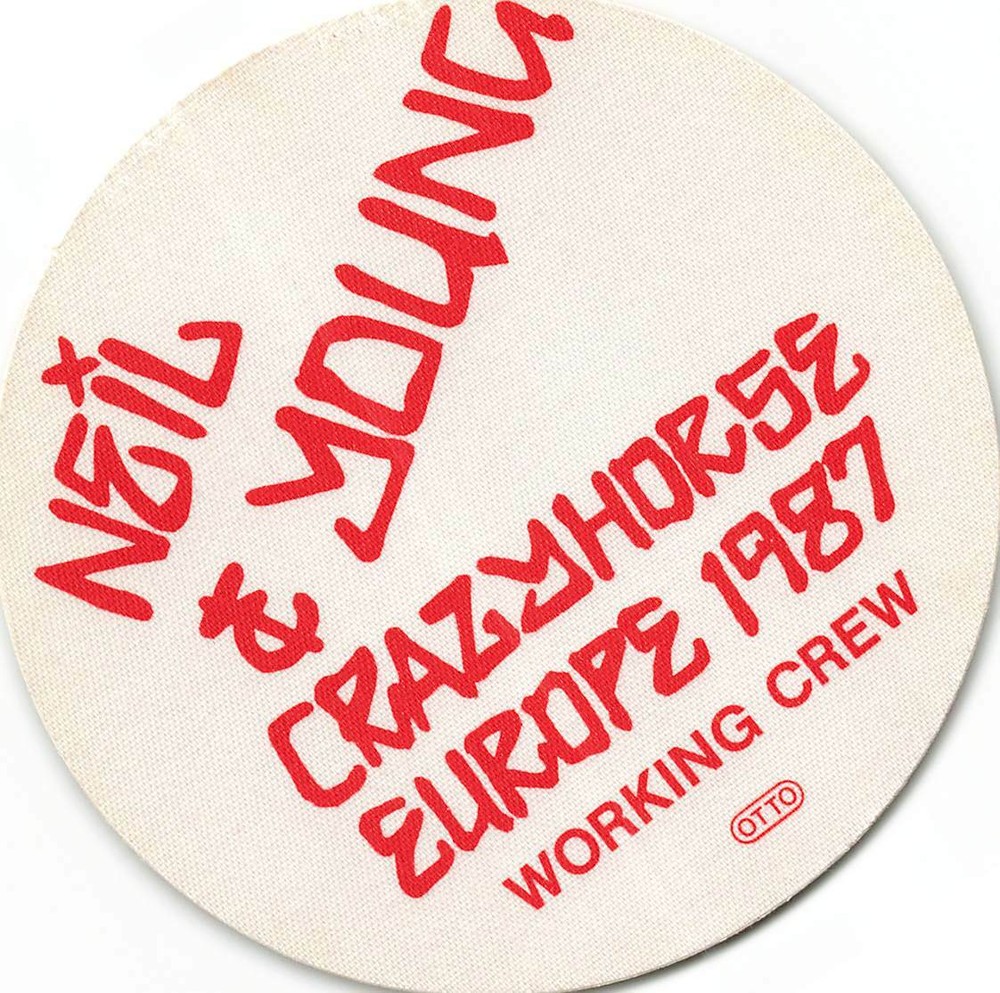 Neil Young Backstage Pass 1987 Red Cloth Working Crew Pass Variant